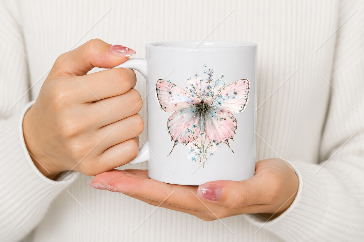 Whimsical Floral Butterfly Clipart, a Seasonal Illustration by Canvas Craft (Photo 9 of 10)