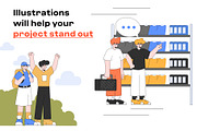 Friendship 2D Illustration Pack, a Person Illustration by orenjidesign (Thumbnail 2 of 8)