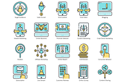 88 Digital Marketing Icons | Aqua, an Outline Icon by Flat Icons (Thumbnail 2 of 6)