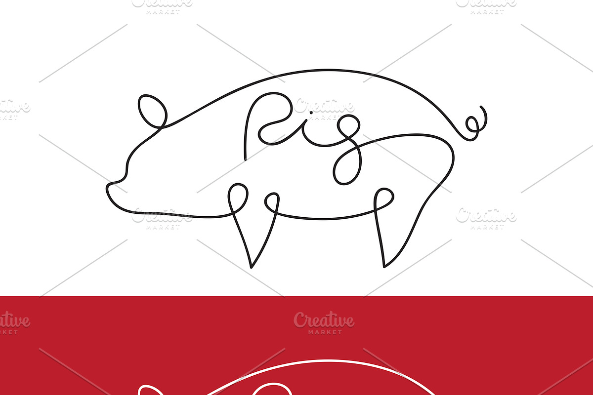 Vector of line design of pig. Animal, an Outline Icon by yod67