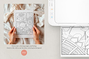 Coloring pages & Color Palettes, a Decorative Illustration by Deveze Art & Co (Thumbnail 2 of 6)