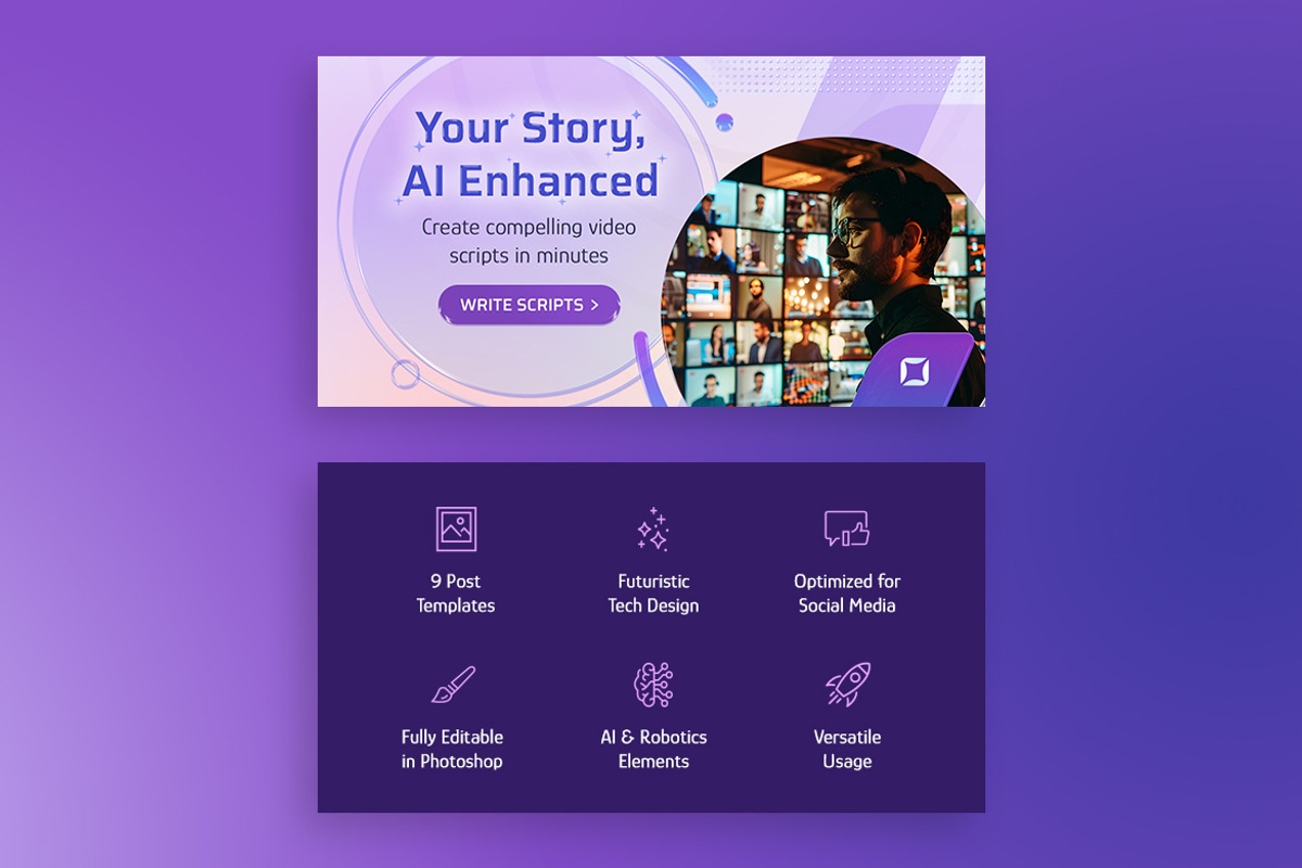 Artificial Intelligence Post, a Social Media Template by Brandify Studio (Photo 6 of 6)