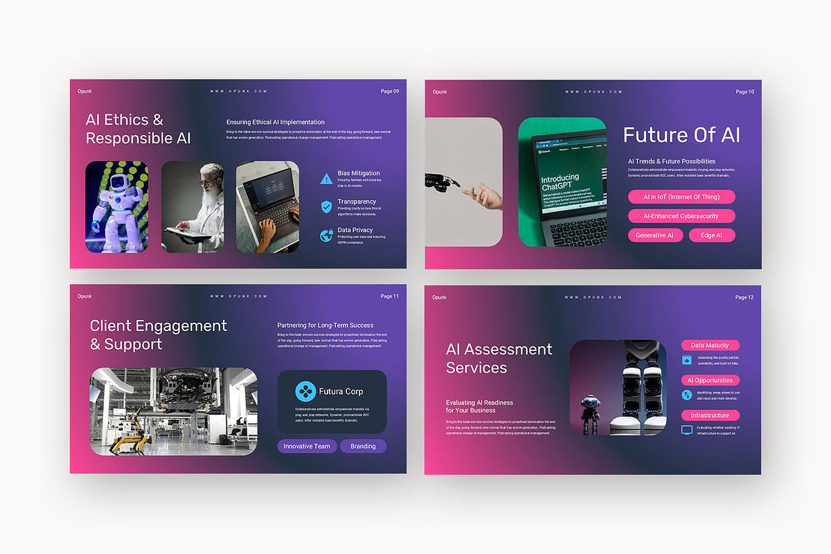 Opunk : AI Consultant Google Slides, a Presentation Template by Punkl Camp (Photo 3 of 16)