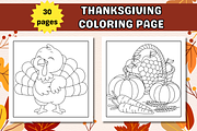 Cute Thanksgiving Coloring Page, a Seasonal Illustration by Salaly (Thumbnail 2 of 10)