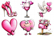 Watercolor Valentine's Day Clipart P, an Illustration by Daily.Designs (Thumbnail 3 of 5)
