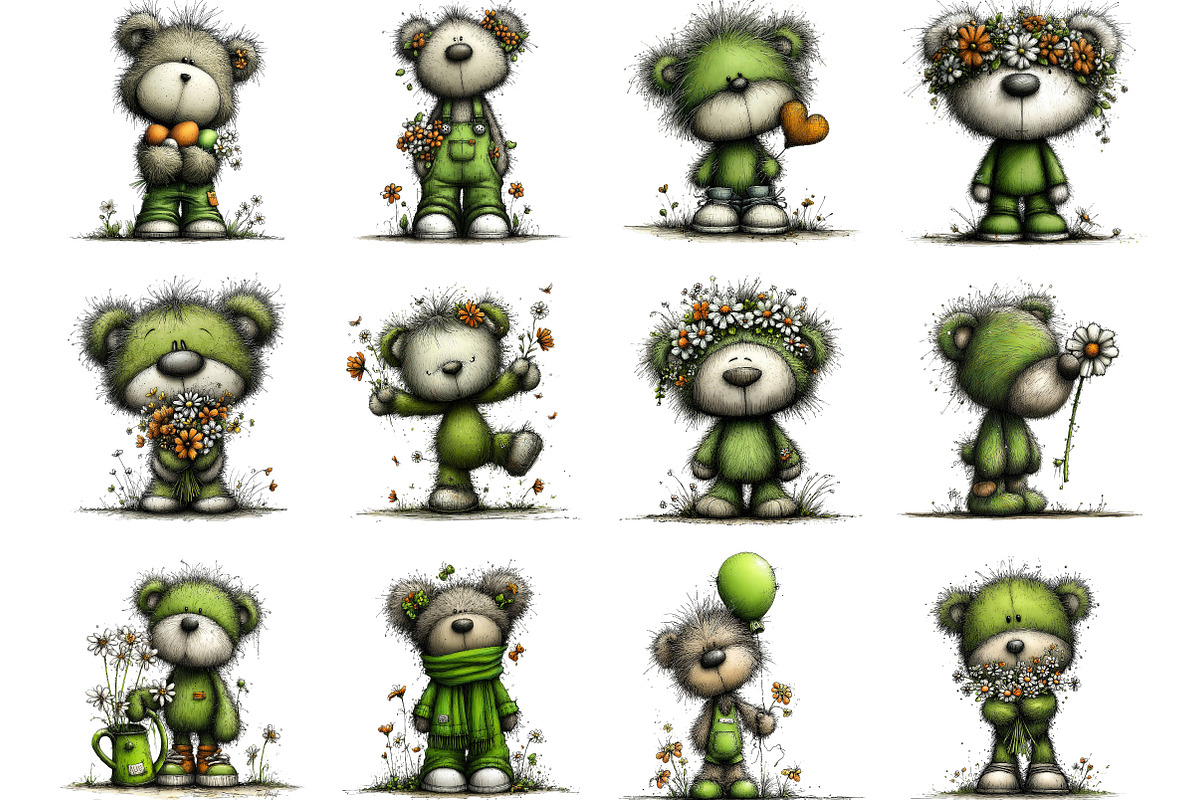 Whimsical Spring Teddy Bear PNG, an Illustration by Designking (Photo 2 of 5)