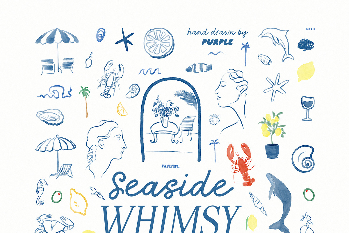 Seaside Whimsy - illustration & more, an Object Graphic by Purple (Photo 3 of 12)
