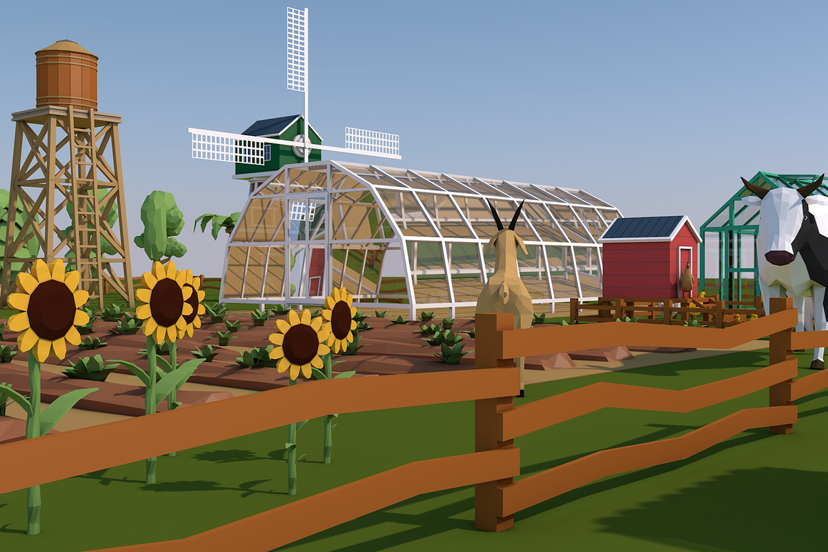 Low Poly Farm House and Animals Pack, an Architecture 3D Model by multimedia4ds (Photo 11 of 14)