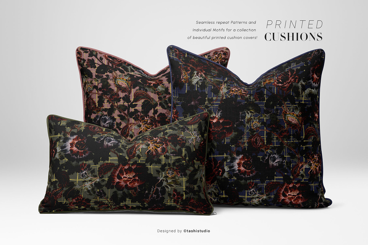 Velvet Noir Floral prints & elements, a Pattern Graphic by Pink Linen (Photo 9 of 14)