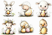 Whimsical Baby Farm Easter Clipart, an Illustration by Libby Wishes (Thumbnail 9 of 9)