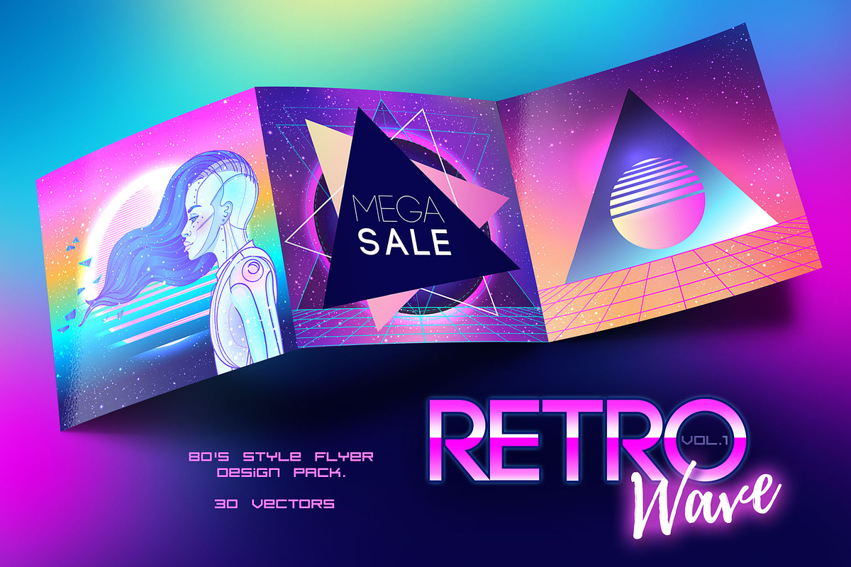 RETRO Wave. 30 design templates., a Person Illustration by Varvara Gorbash (Photo 2 of 10)