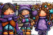 Whimsical Christmas Girl Clipart, an Illustration by SinaCreation (Thumbnail 1 of 7)