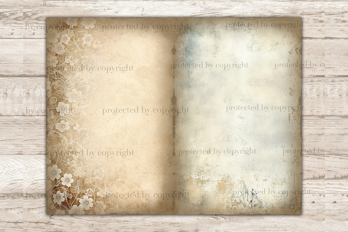 Vintage Junk Journal Pages, a Decorative Illustration by