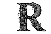 Beautiful flower alphabet set floral, an Illustration by Amazin_art (Thumbnail 25 of 31)