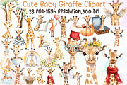 Cute Baby Giraffe Clipart - Giraffe, an Illustration by Sublimation Artist (Thumbnail 1 of 6)