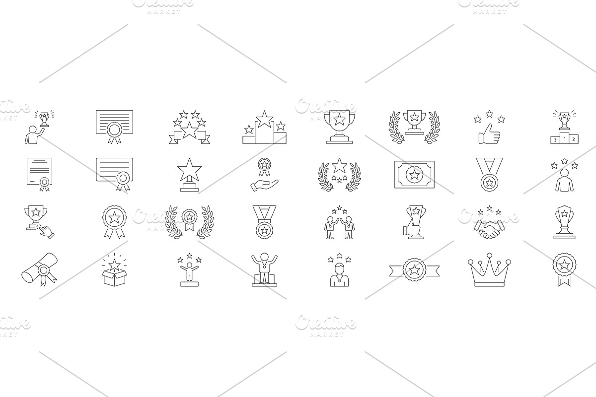 Award And Achievement Icons Set, an Object Illustration by Gentle Studio