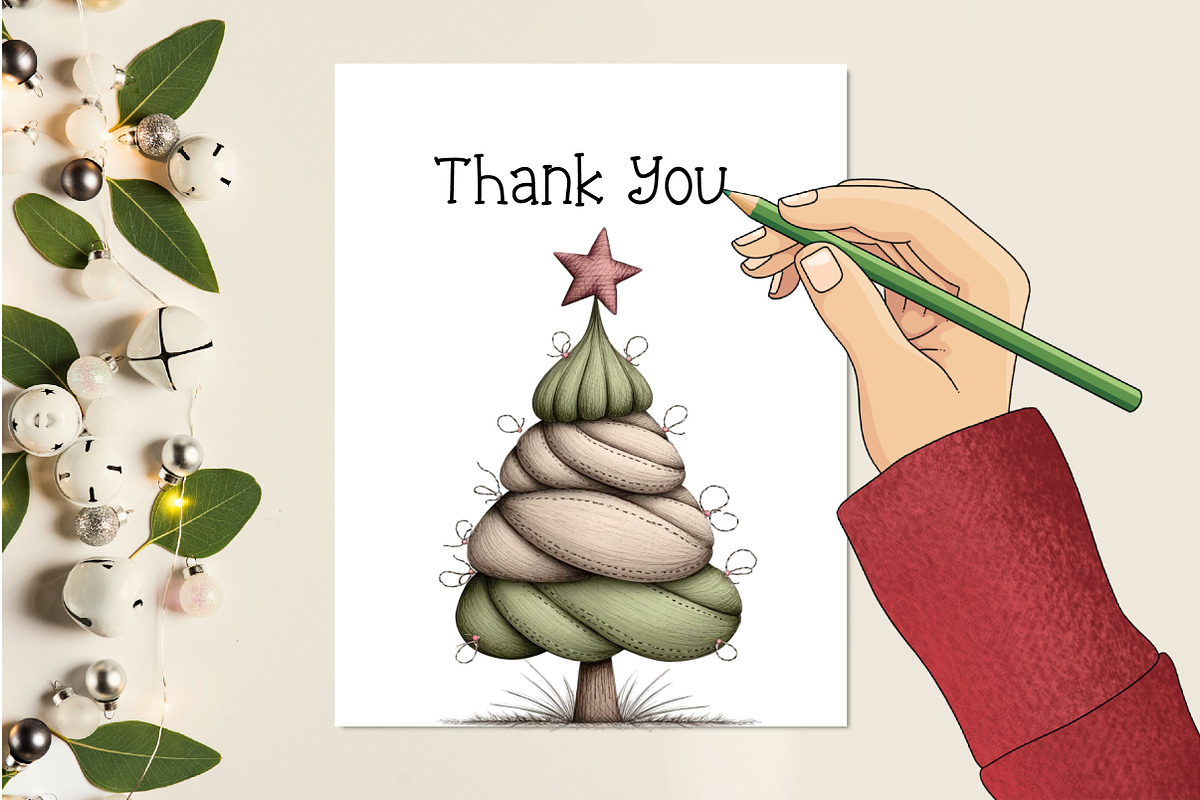 Whimsical Christmas Tree Clipart, an Illustration by Creative Art (Photo 10 of 11)