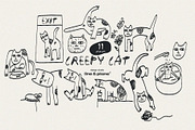 Creepy Cat - Hand Drawn Illustration, an Animal Illustration by line & plane (Thumbnail 3 of 10)
