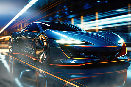 Futuristic aerodynamic car with alte, a Transportation Photo by Perpis