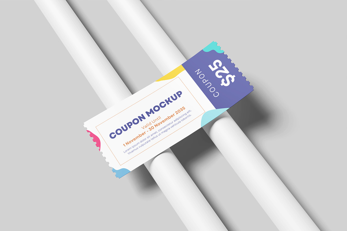 Coupon Mockup, an Advertising Mockup by Hazzpro_Std (Photo 2 of 5)