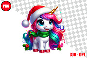 Christmas Unicorn Clipart Bundle, an Animal Illustration by taramija (Thumbnail 24 of 26)