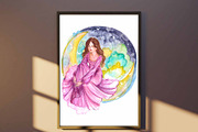 Girl sitting on the moon, a Person Illustration by tranyenhanu (Thumbnail 2 of 3)