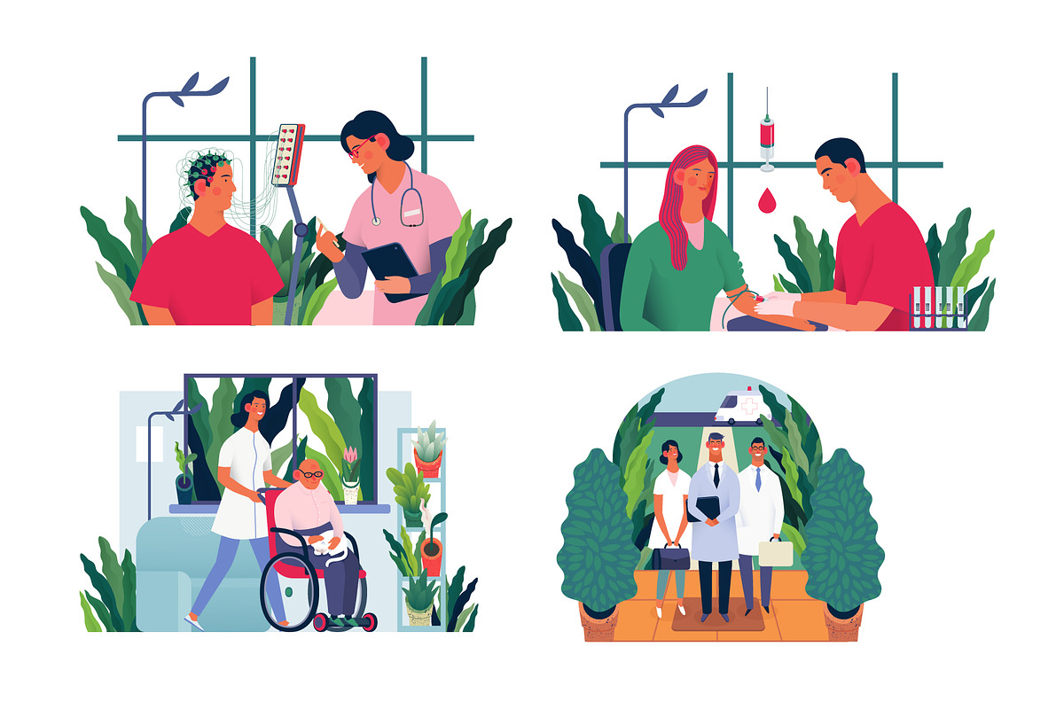 Part 1 Medical website illustrations, a Healthcare Illustration by Grivina's shop (Photo 2 of 37)