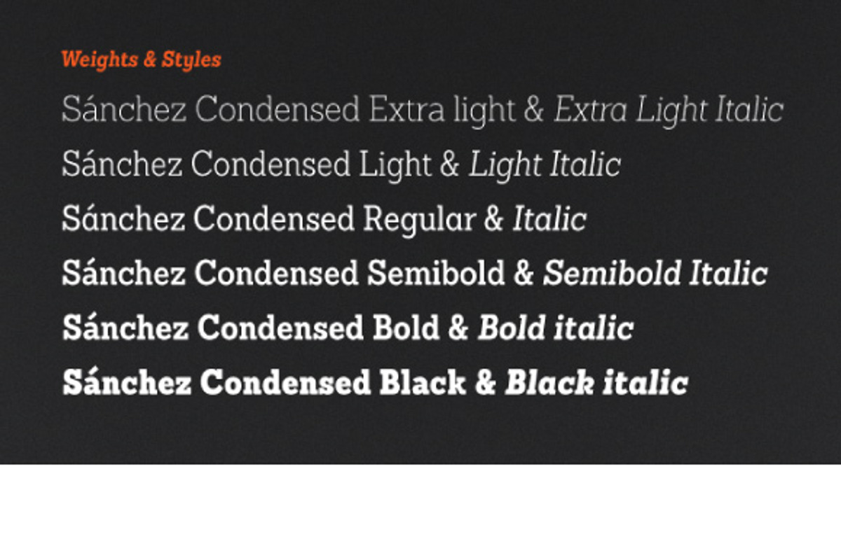 Sanchez Condensed Family preview 4