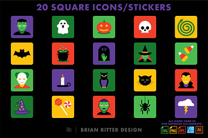 Halloween Icon & Sticker Collection