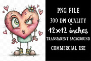 Cute Funny Valentine Faces Clipart, an Illustration by Designking (Thumbnail 4 of 5)