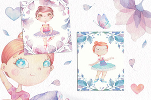 Cute Ballerina Collection Clip Art