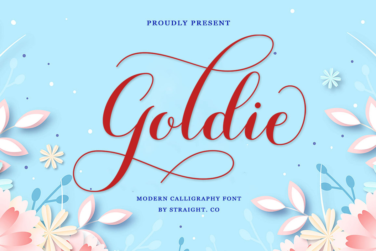 Goldie Script, a Script Font by Straight.co (Photo 1 of 7)