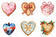 Watercolor Christmas Hearts Clipart, an Illustration by DreamPrint404 (Thumbnail 4 of 5)