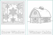 Winter Holidays Xmas Coloring Pages, a Seasonal Illustration by Nuvame Arts & Designs (Thumbnail 9 of 19)