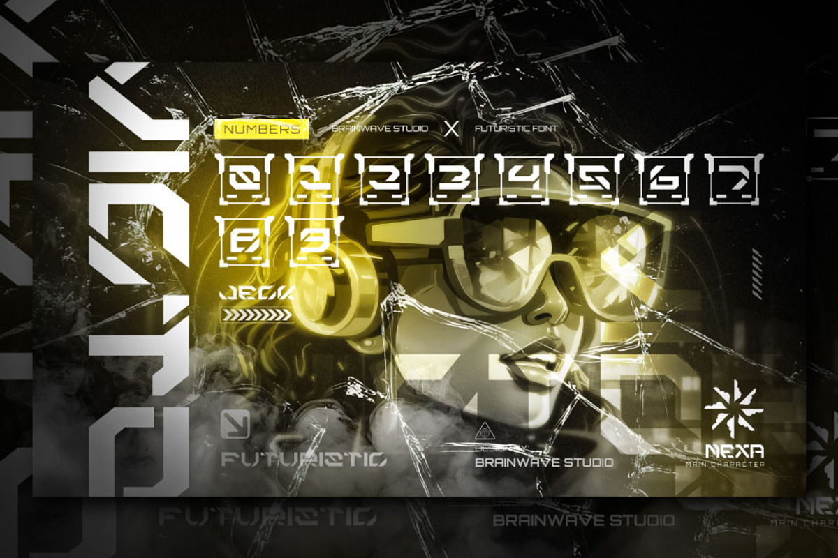 JECK - Futuristic and Cyberpunk Font, a Font by Brainwave (Photo 5 of 9)