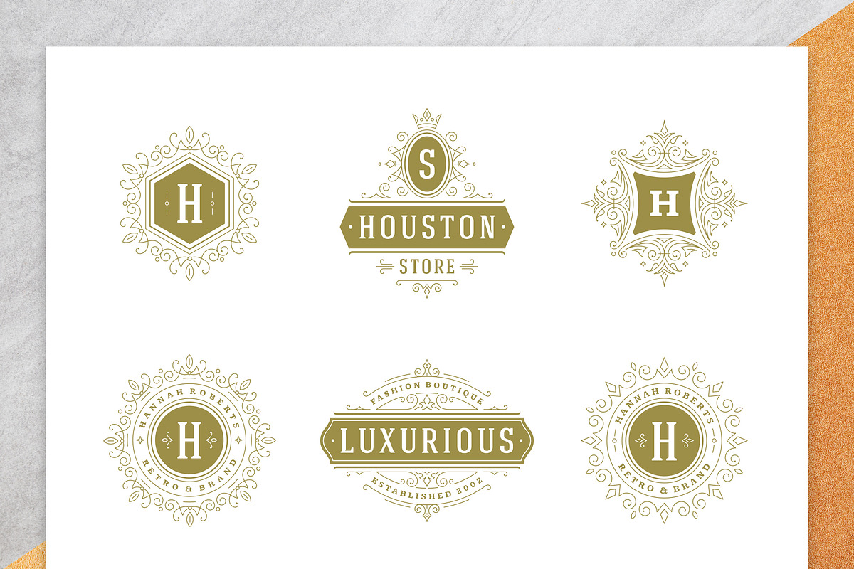 36 Luxury Ornament Logos, a Branding & Logo Template by Vasya Kobelev (Photo 5 of 14)