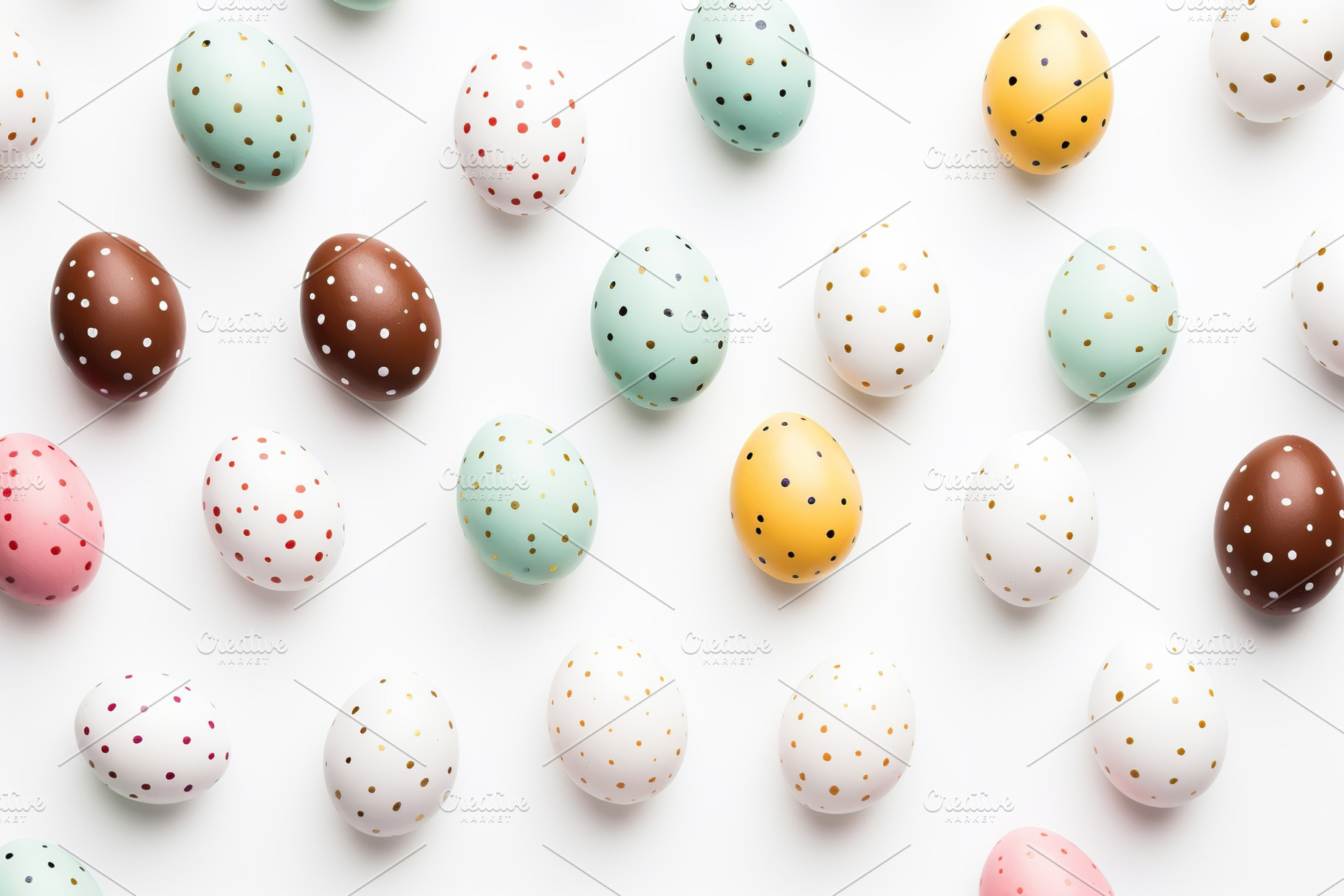 Colorful easter eggs on white background, a Holiday Photo by AlyaAnd