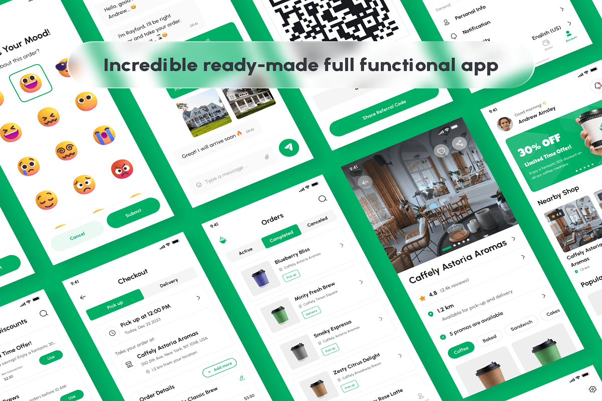 Coffee Shop App UI Kit, an UI Kit Template by Digital_Fantasies (Photo 3 of 8)