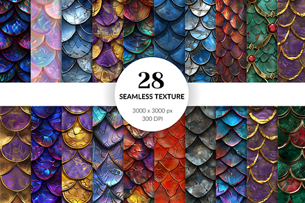 Fantasy Dragon Scales Seamless Digit, a Texture Graphic by ninakosh