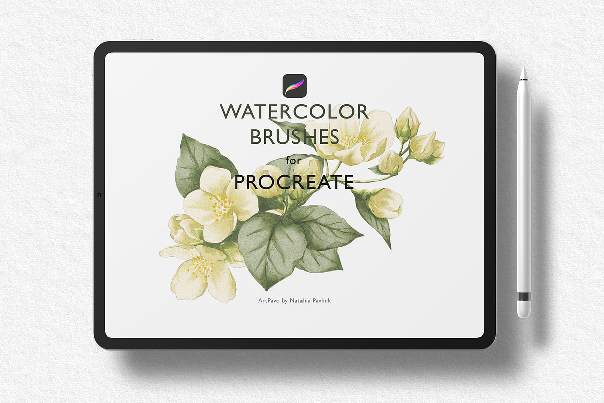 Natural Watercolor Procreate Brushes, a Brush Add-On by ArtPavo (Photo 5 of 5)