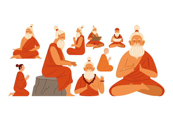 Maharishi Guru Characters Set preview 2