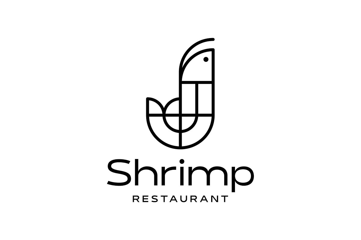 Shrimp Prawn Lobster Outline Logo, a Branding & Logo Template by Buqancreative (Photo 3 of 4)