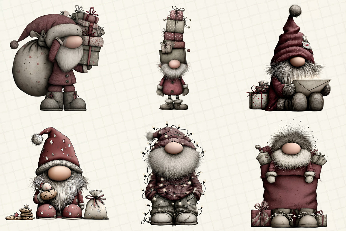 Whimsical Christmas Santa Clipart, an Illustration by DreamCafeArt (Photo 3 of 3)