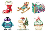 90s Retro Christmas Clipart, a Seasonal Illustration by CitraGraphics (Thumbnail 6 of 10)