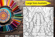 80 Alien Ruins Coloring Pages Bundle, a Brochure Template by LA Design (Thumbnail 8 of 10)