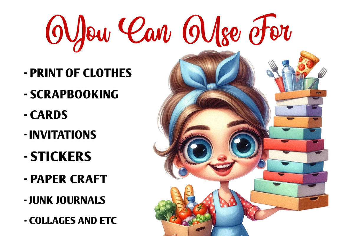 Quirky Chaotic Housewife Clipart, a Person Illustration by fashionaddict (Photo 6 of 7)