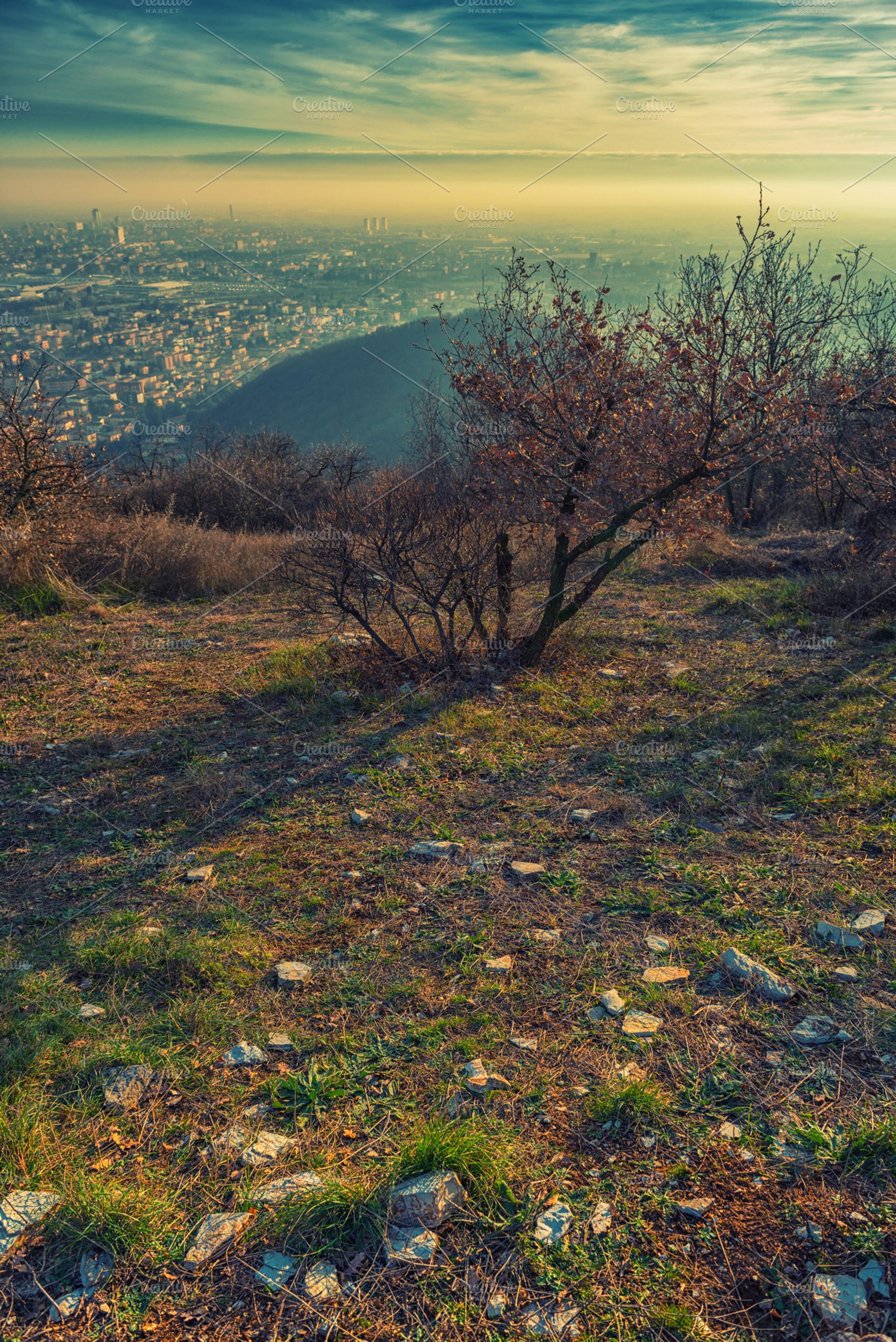 Town seen from above, a Nature Photo by Giordano Aita Graphics