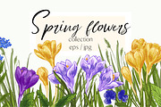 Spring flowers Color vector, a Decorative Illustration by irina.vaneeva (Thumbnail 1 of 4)