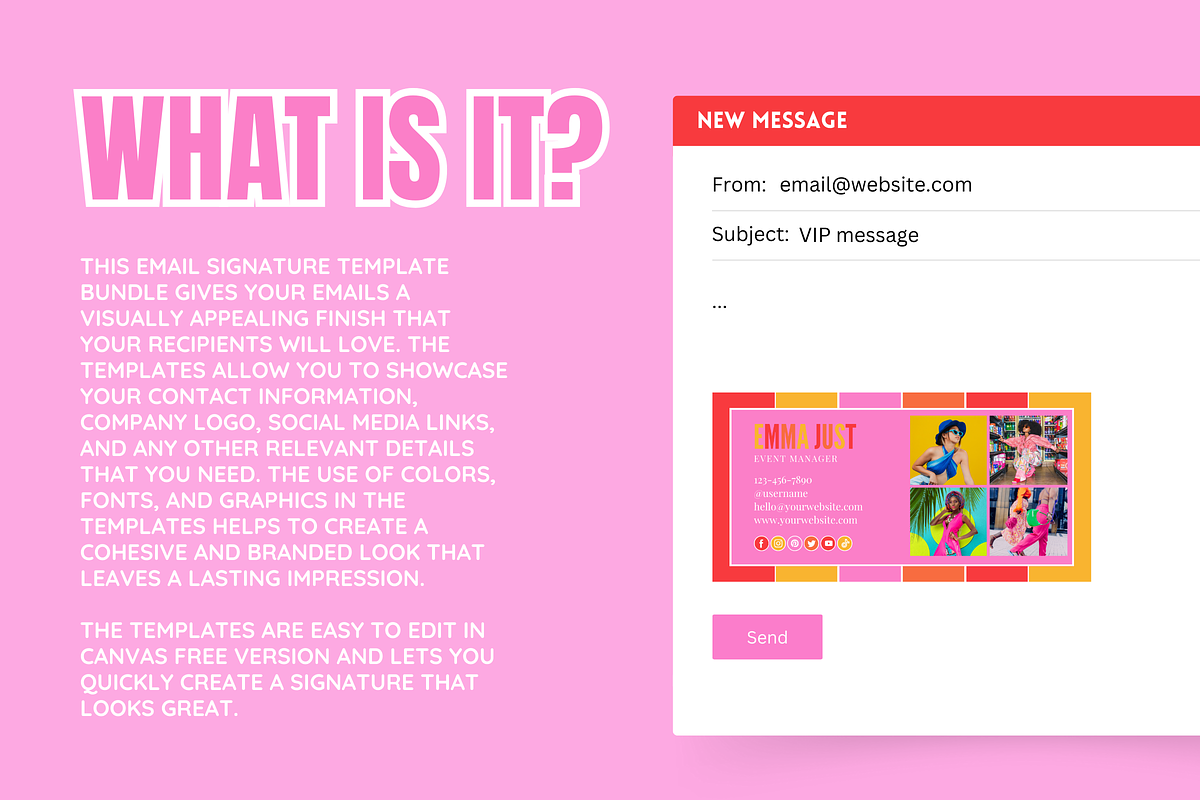 Colorful Email Signature Templates, an Email Template by SunshineStudioBoutique (Photo 2 of 9)