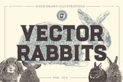 VECTOR RABBITS HAND DRAWN BUNDLE v18, an Animal Illustration by pawellpi (Thumbnail 1 of 7)